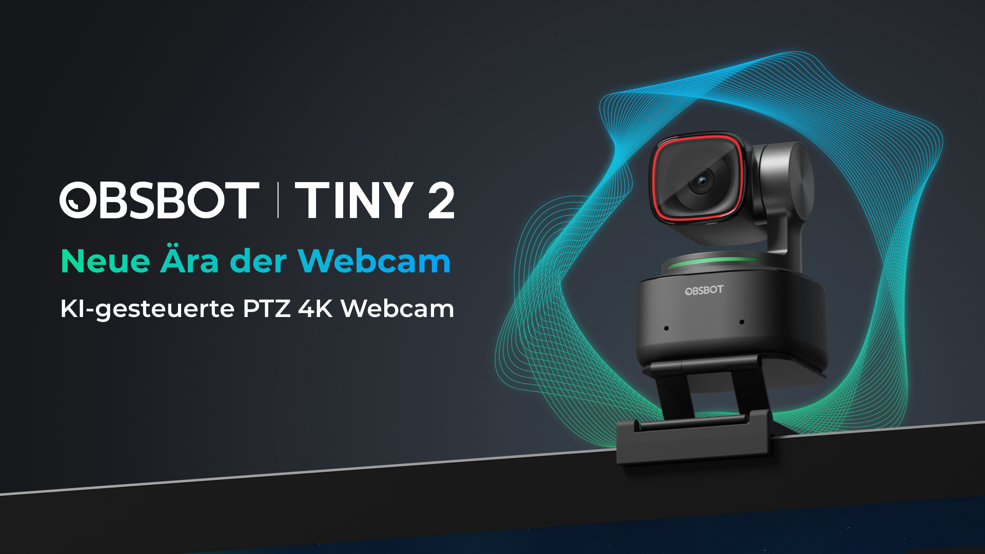 OBSBOT Tiny 2 – PTZ 4K web kamerası, AI izleme, sesli kontrol